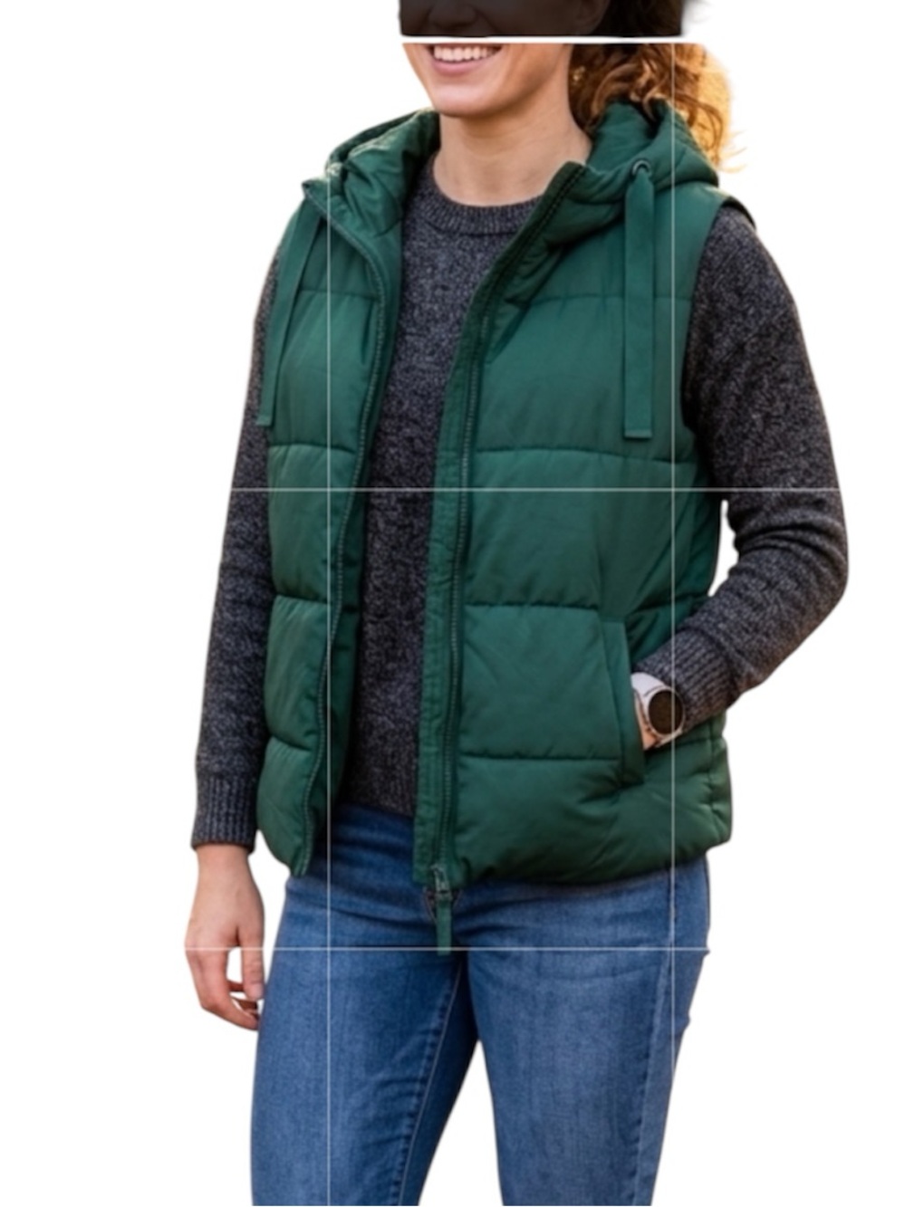 The Gap evergreen Coldcontrol Max Hoodie puffer Vest size large